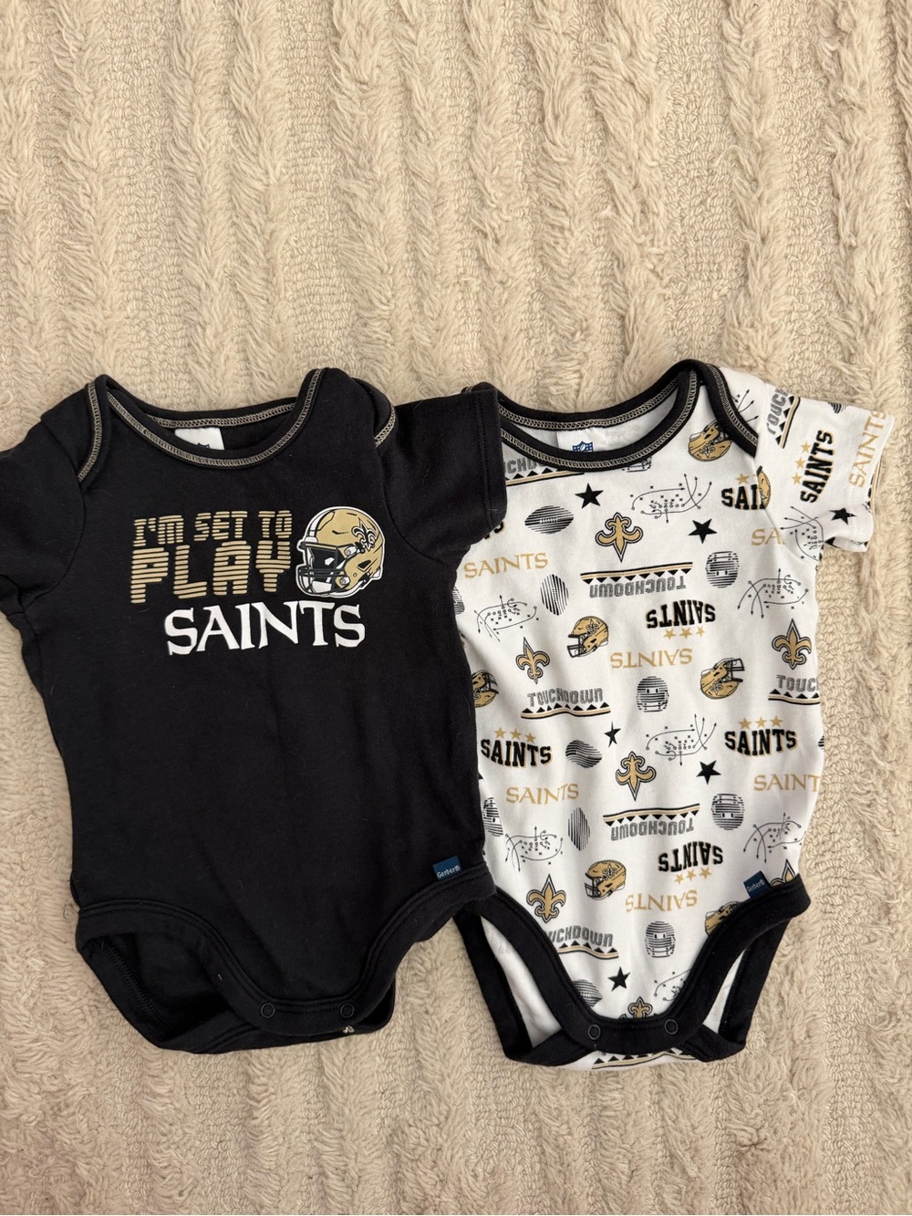 New Orleans Saints Infant One-Piece Bodysuits - Black & White